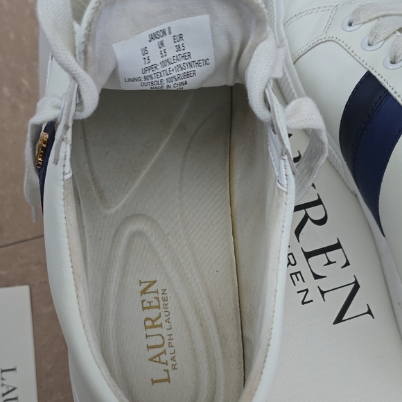 Lauren Ralph Lauren White and Navy Sneakers - Picture 5 of 7